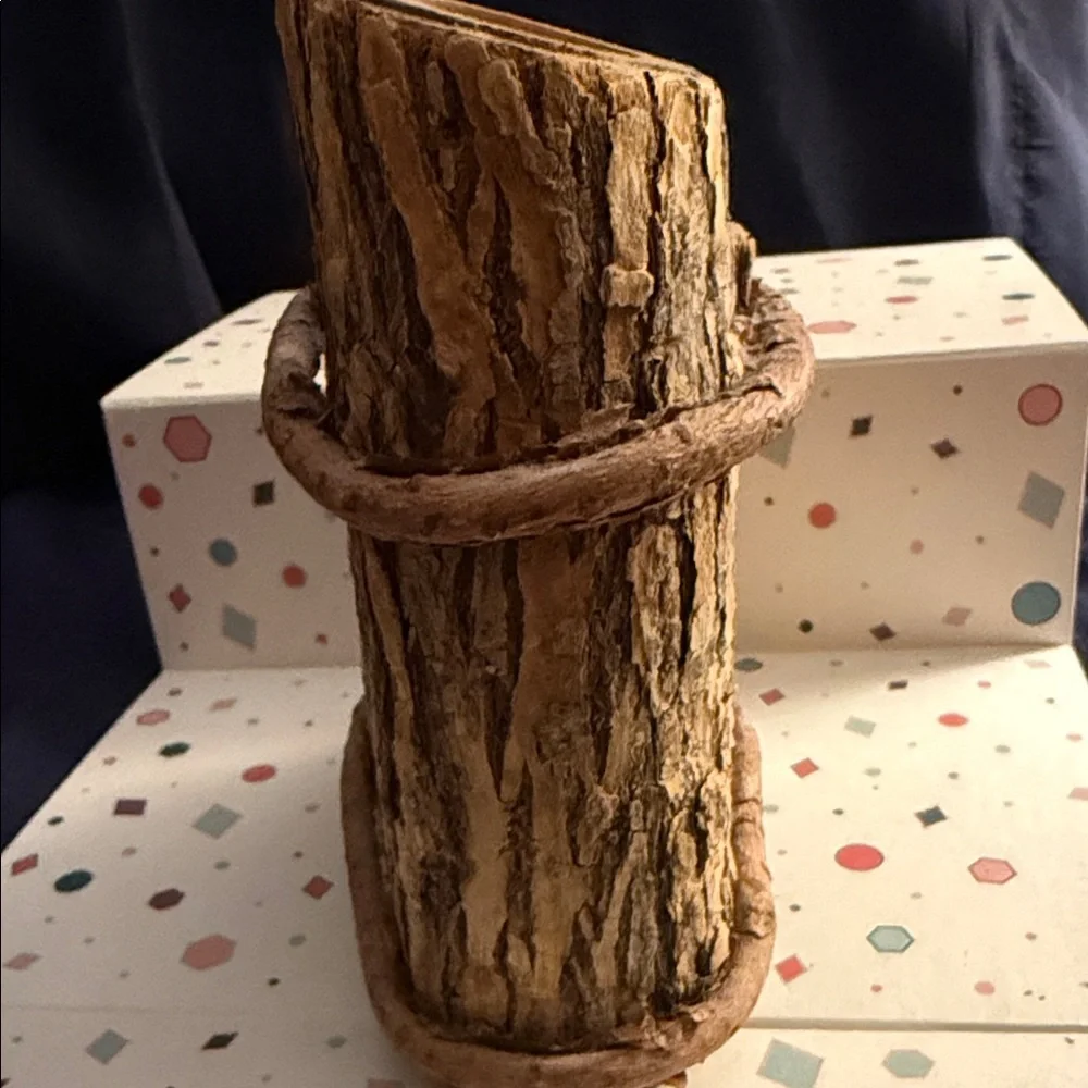 Rustic Brown Wooden Pencil Holder